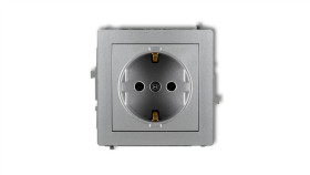 Deco Gniazdo Pojedyncze Z/U Schuko Srebrny Metalik 7Dgp-1Sp