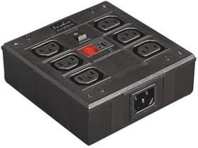 Distribution strip 6-fold, free-standing, black, PXD701/561/10/1