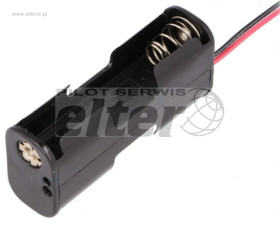 Pojemnik na baterie R6 AA 2szt z kablami boczny