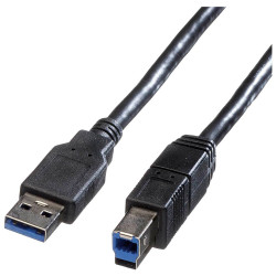 Roline 11.02.8870 USB cable USB 3.2 Gen1 Black 1.80m Shielded USB-A to USB-B