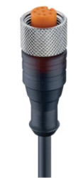 RKT 8-344/20 M sw, PUR 8x0,25mm2, czarny, z gniazdem prostym M12x1 8 stykowym, LUMBERG 97616, RKT8344, PM12F8E