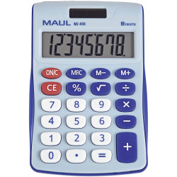 Maul 7263034 Desk Calculator Light Blue 8 Digit Battery &amp; Solar Powered
