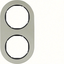 Berker R.classic Ramka podwójna stal szlachetna/czarny 10122004