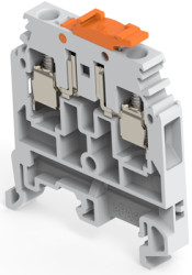 Screw terminal block, screw connection, 4.0 mm², 2 pole, 20 A, 4 kV, gray/orange, 1SNA115986R0000