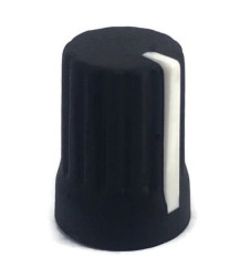 Gałka rubber czarna 15x20mm (oś "D")