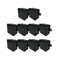 Puszka hermetyczna natynkowa elastyczna 75x75x41mm 12-wlotowa, zamknięcie na klik IP54 czarna EDO 10szt