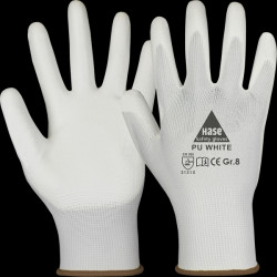 509520 10 Safety gloves, PU white, size 10