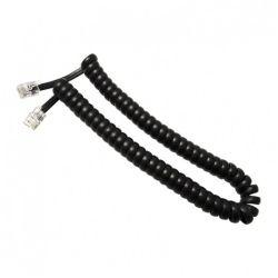 Kabel telefoniczny spiralny RJ10 4P4C 4,5m czarny słuchawkowy