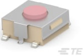 Short-stroke pushbutton, Form A (N/O), 50 mA/24 VDC, unlit , actuator (pink, L 0.5 mm), 2.54 N, SMD, 1977263-3