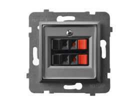 ARIA Gniazdo głośnikowe podwójne szary mat GG-2U/m/70 OSPEL