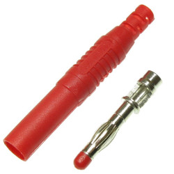 Wtyk Banan 19A izol. 4mm WB5-R czerwony WB503 1000V
