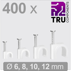 TRU COMPONENTS TC-13448460 T24CA127 Cable Clips White Bundle &#xD8; 3-12mm 400pcs