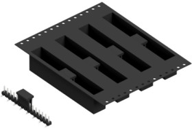 Pin header, 15 pole, pitch 2.54 mm, angled, black, SLLP5SMD03815ZBTR