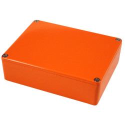 Hammond 1590BBOR Aluminium &#x27;Stomp Box&#x27; Enclosure Orange (119 x 94 x 34mm)