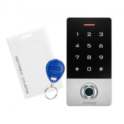 Zamek szyfrowy dotykowy z czytnikiem kart i breloków zbliżeniowych oraz czytnikiem linii papilarnych, IP68, 1 przekaźn,OR-ZS-822