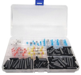 Zestaw szybkozłączek z cyną + rurki termokurczliwe 100szt