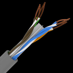 Przewód teleinformatyczny UTP kat. 6 4x2x0,6 miedziany skrętka szara izolacja 100m