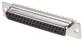 Złącze D-Sub 37-pinowe Żeński Proste Przewlekany raster 2.77mm Złoto