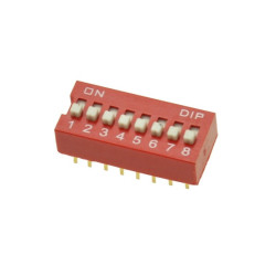 PRZEŁĄCZNIK DIP SWITCH 8 CZERWONY ON-OFF x8