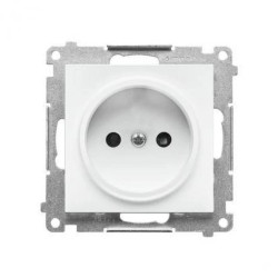 Simon 55 Gniazdko wtyczkowe bez uziemienia z przesłonami (moduł) 16 A, 250 V~, szybkozłącza Biały mat TG1CZ.01/111