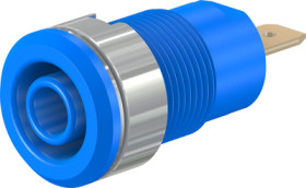 4 mm socket, flat plug connection, mounting Ø 12.2 mm, CAT III, blue, 23.3000-23