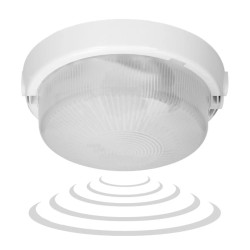 8080T/MAT-RIVA/MS, oprawa oświetleniowa z mikrofalowym czujnikiem ruchu, 100W, E27, IP44, szkło matowe, dławice,A2110-M-HF