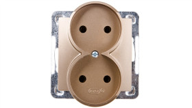 Impresja Gniazdo Podwójne B/U Złoty Metalik Gp-2Yr/M/28