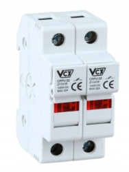 Podstawa bezpiecznikowa rozłącznik z kontrolką 2P DC 1000V 32A 10x38mm