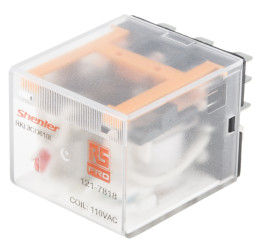 Przekaźnik mocy 110V ac 3PDT RS PRO 300W, Wciskane Wciskane