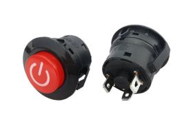 PRZYCISK PBO-1728AR BISTABILNY OKRĄGŁY 10A/250V PODŚWIETLANY 12V (PRZEL759)