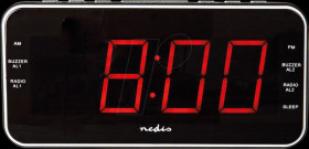 CLAR004BK Digital alarm clock radio, 1x 3.5 mm, snooze, sleep timer, black