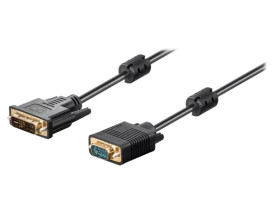 Kabel D-Sub 15-PIN HD wtyk,DVI-I (24+5) wtyk 2m czarny 93260