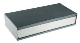 Obudowa urządzeń elektronicznych, Aluminium, stal, Szary, 432 x 200 x 88mm, RS PRO