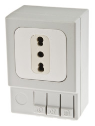 Gniazdo wtykowe Typ L - włoskie Montaż na szynie DIN STEGO 16A