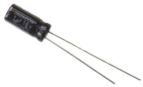 Kondensator 1μF 16V dc Radialny, Otwór przelotowy RS PRO roztaw: 2mm 5 (Dia.) x 11mm