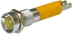 Signal light, 24 V (DC), yellow, 32 mcd, Mounting Ø 8 mm, pitch 4.3 mm, LED number: 1, 19050352