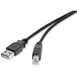 Renkforce RF-4463070 USB cable USB 2.0 USB-A to USB-B 1m Black Gold plated