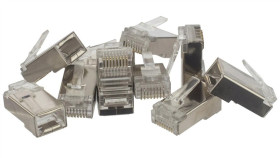 Wtyk Modularny Rj45 8P8c Kat.5E Ekranowany Ftp Uniwersalny Drut Linka Neku...