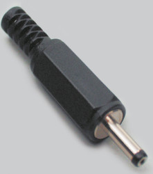 DC plug, inner Ø 2.1 mm, outer Ø 5 mm, black, 072604