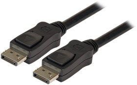Connection cable, 1 m, black, DisplayPort 1.2 plug, straight to DisplayPort 1.2 plug, straight, K5560SW.1