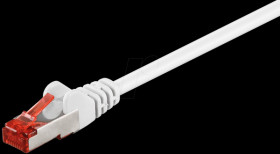0.25 m Cat.6 PiMF patch cable, white, RJ45