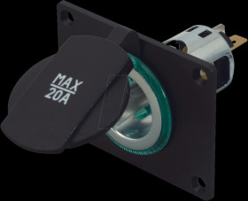 68141000 KFZ - cigarette lighter socket, 12/24V, 20A, installation