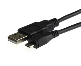 Kabel USB 2.0 A / micro-B (wtyk / wtyk) czarny 1,5-1,8m