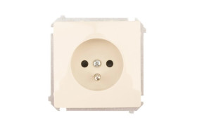 Simon Basic Gniazdo pojedyncze z/u 16A IP20 z przesłoną torów beżowe BMGZ1z.01/12