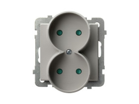 SONATA Gniazdo podwójne z przesłonami kaszmirowy GP-2RRP/m/82 OSPEL