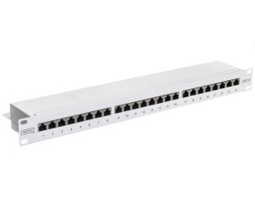 Patch panel kompletny 19 cali 24x RJ45 S/FTP kat. 6 1U szary (RAL 7035) DN-91624S