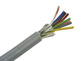 Przewód; do transmisji danych; Technotronik; LIYCY; 8x0,25mm2; linka; Cu; szary; PVC; okrągły; ekranowany; 300V; zwój 200m; Tech