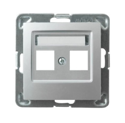 IMPRESJA Obudowa gniazda teleinformatycznego podwójnego srebro GPK-2Y/p/18
