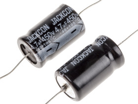 Kondensator 4.7μF 450V dc Osiowy, Otwór przelotowy RS PRO 13 (Dia.) x 22mm