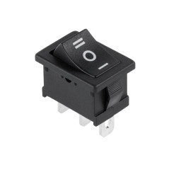 6A 250V 3-pin SPDT ON-OFF-ON Rocker Switch MRS-103A Cabletech, Black